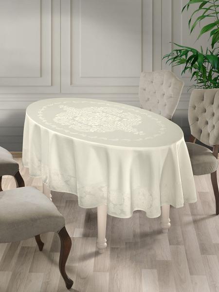 Скатертина тефлонова овальна водовідштовхувальна Jumbo (Кремовий)